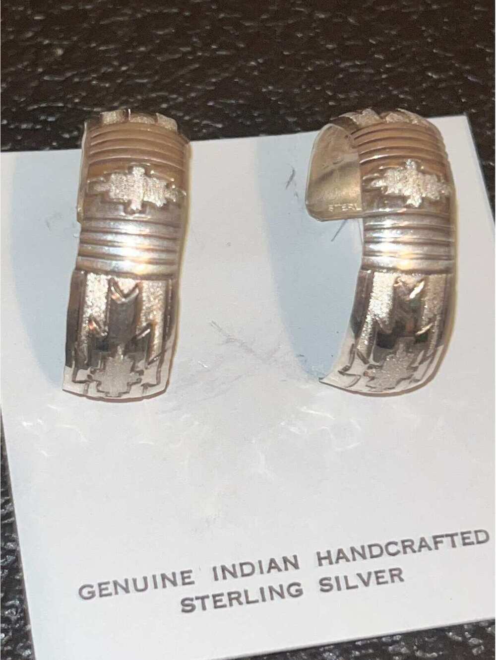Native American Navajo jewelry handmade sterling silver earrings